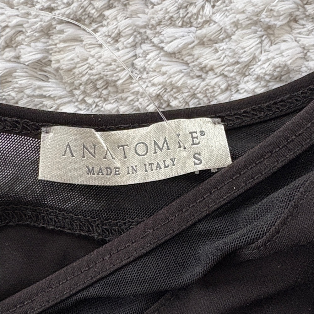 Anatomie Womens Back Zip Mesh V Neck Top Black Long Sleeve Athleisure Small - Picture 6 of 7